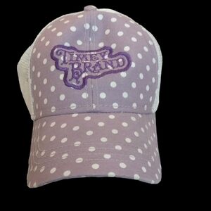 (4/$15)Timey Brand lavender white polka dot women's cap